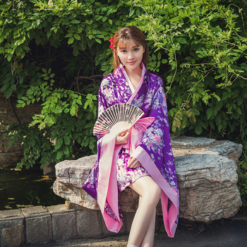 Lolita cosplay haljina, pamuk kimono stil, motiv trešnjinog cvijeta, ženski komplet