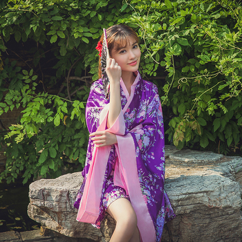 Lolita cosplay haljina, pamuk kimono stil, motiv trešnjinog cvijeta, ženski komplet