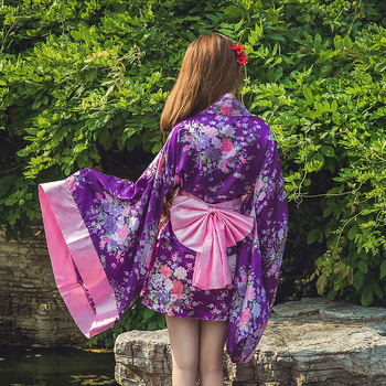 Lolita cosplay haljina, pamuk kimono stil, motiv trešnjinog cvijeta, ženski komplet