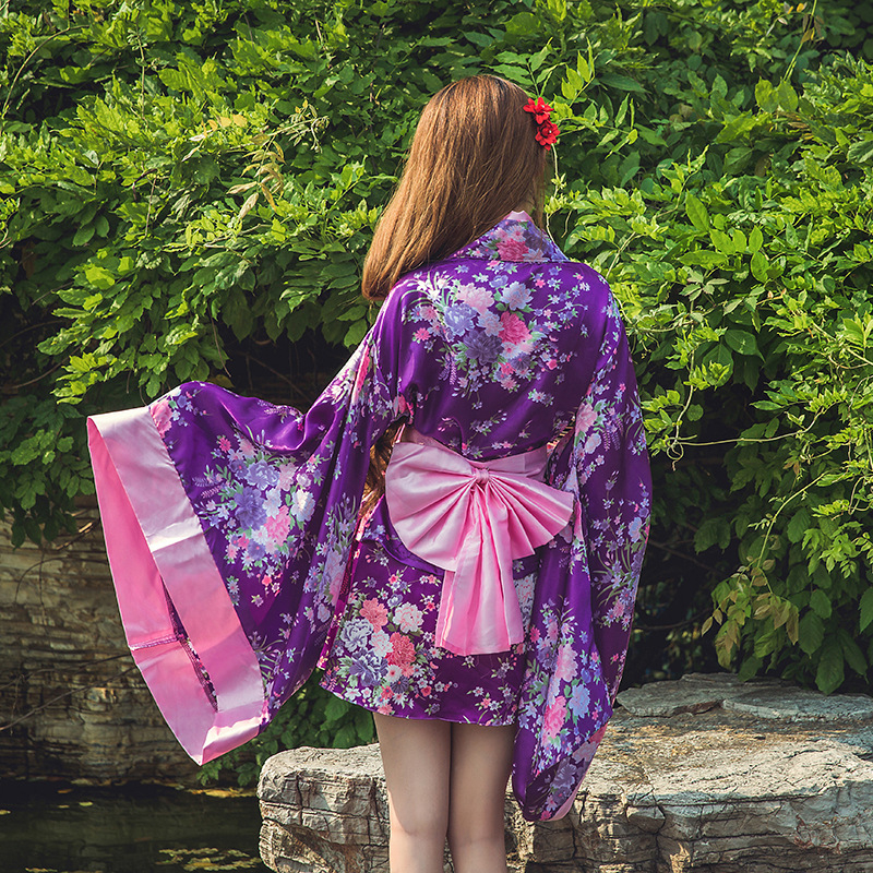 Lolita cosplay haljina, pamuk kimono stil, motiv trešnjinog cvijeta, ženski komplet
