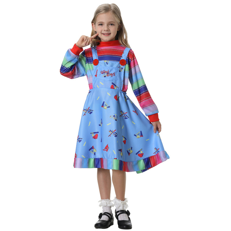 Halloween dječji kostim: Horor klaun inspiriran Chuckyem za pozorišne izvedbe, unisex, smjesa sintetičkih vlakana, 80% poliester