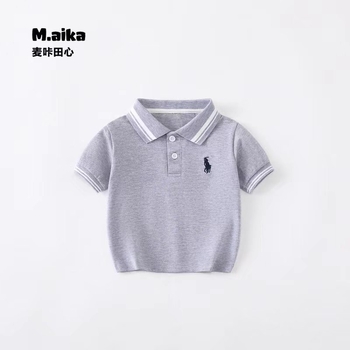 Dječja polo majica od pamuka, prugasti uzorak, ljeto, uzrast 3–8 godina.