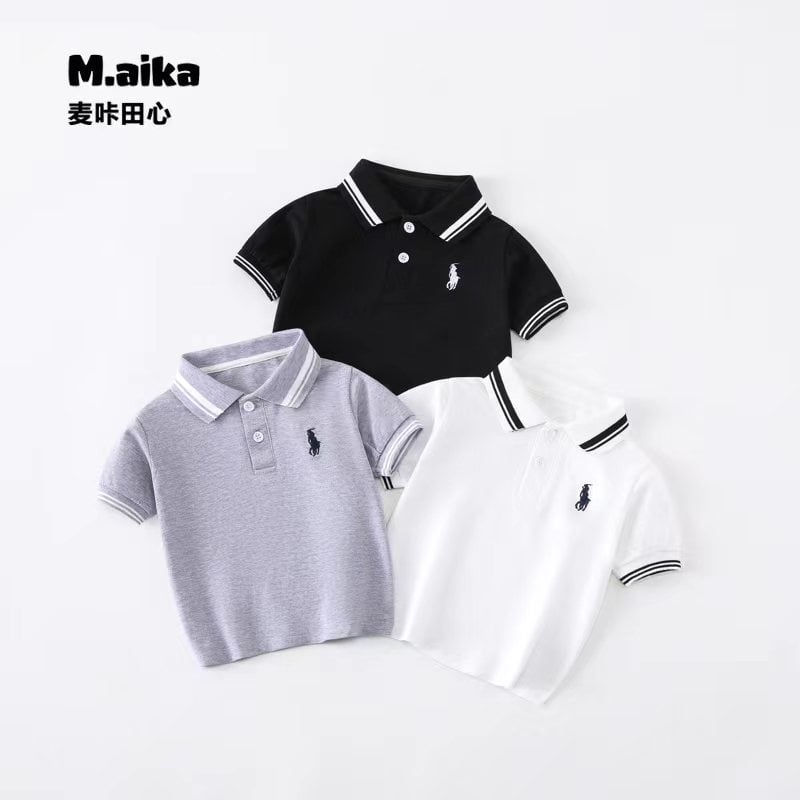 Dječja polo majica od pamuka, prugasti uzorak, ljeto, uzrast 3–8 godina.