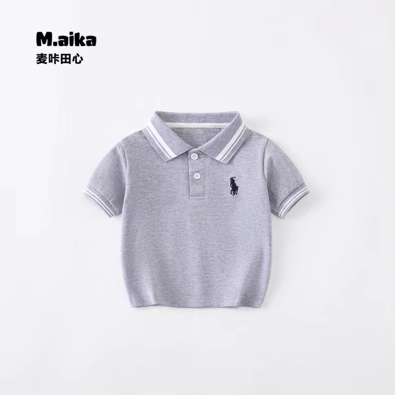 Dječja polo majica od pamuka, prugasti uzorak, ljeto, uzrast 3–8 godina.