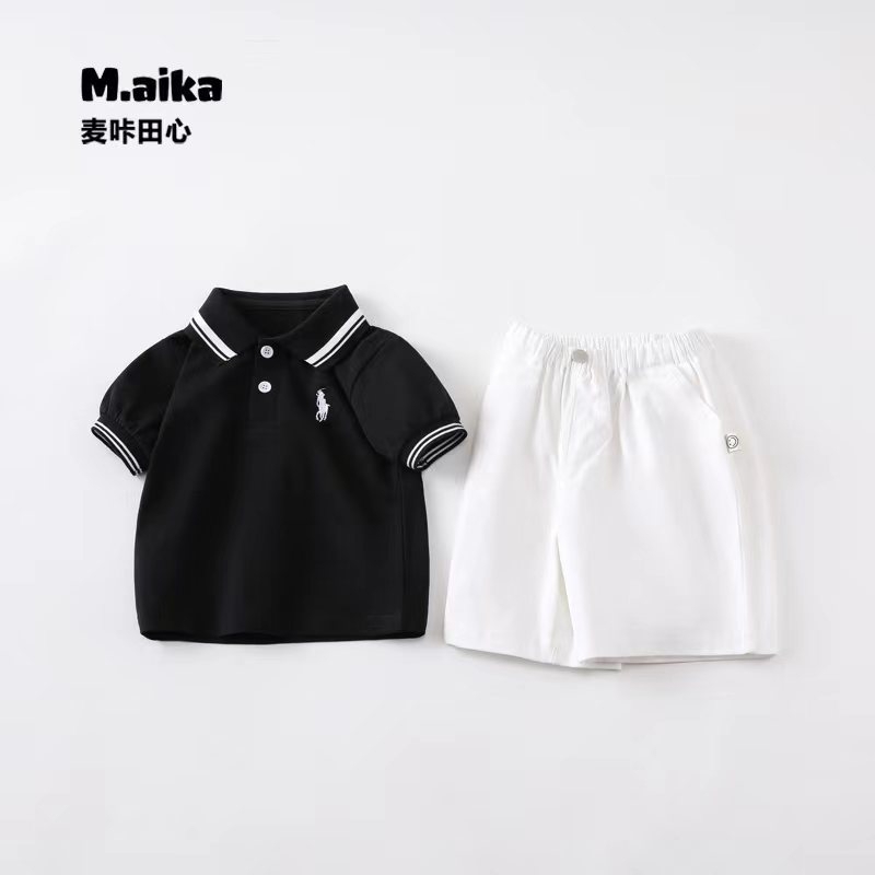 Dječja polo majica od pamuka, prugasti uzorak, ljeto, uzrast 3–8 godina.