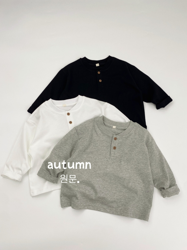 Dječje polo majice s dugim rukavima, 100% pamuk, jesen 2025, unisex, korejski stil