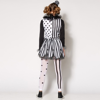 M-XL Halloween kostim klauna s crno-bijelim prugama, cosplay