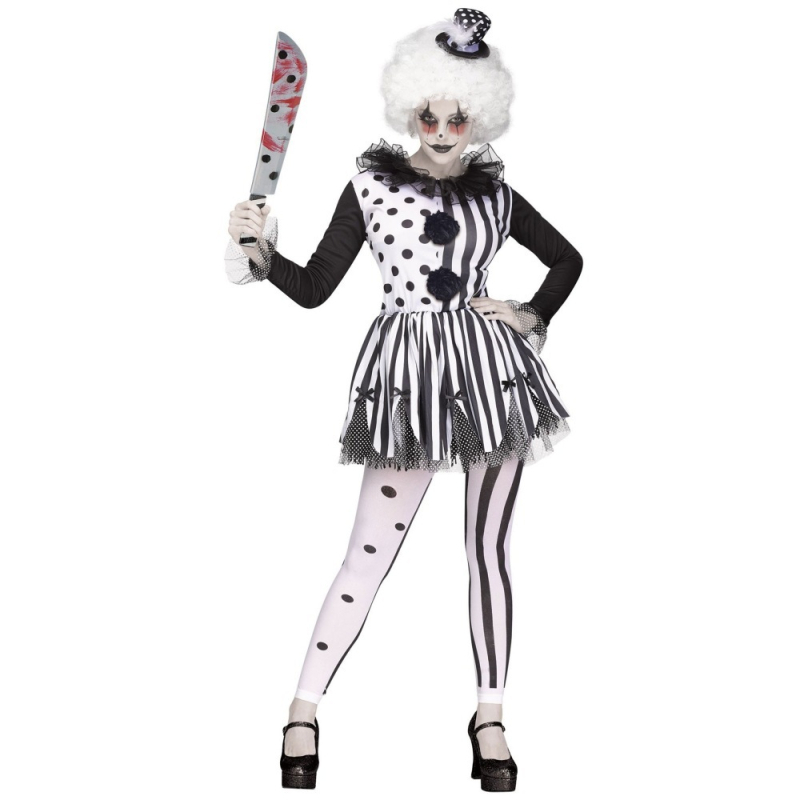M-XL Halloween kostim klauna s crno-bijelim prugama, cosplay