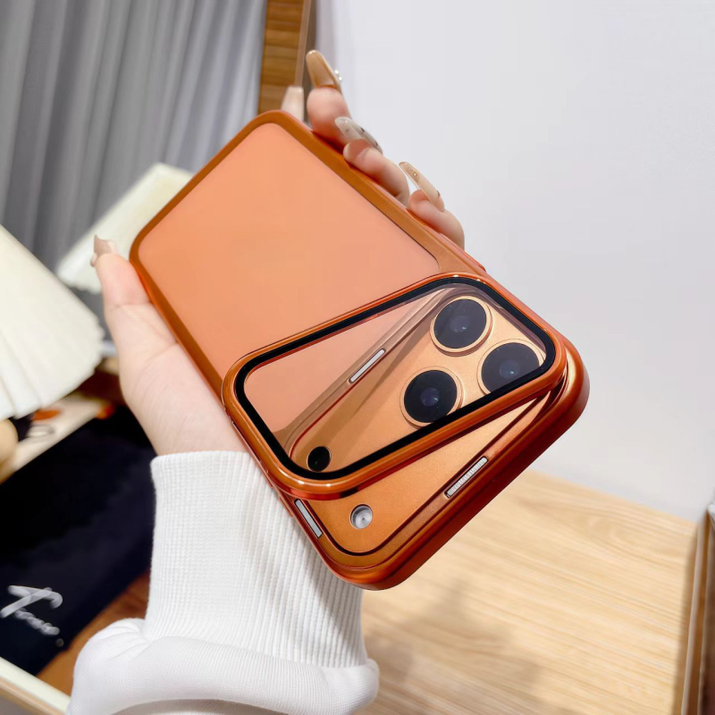 Carcasă iPhone cu husă dură și suport încorporat, policarbonat, disipare a căldurii, protecție împotriva căderilor; compatibilă cu iPhone 12-17 Pro/Max