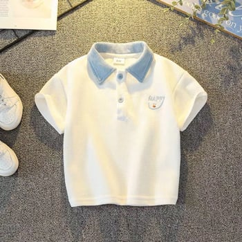 Dječja polo majica u korejskom stilu, pamuk s izveznim motivima, ljetna odjeća za djecu 3–8 godina (uzorci: životinje, crtani likovi, slova)