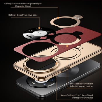 Ochranný obal Huawei Mate80 s Maituo magnetickým oporným mechanizmom, 2-v-1 mäkký okraj a tvrdý zadný panel z akrylu, elektroplátovaný povrch, proti pádu