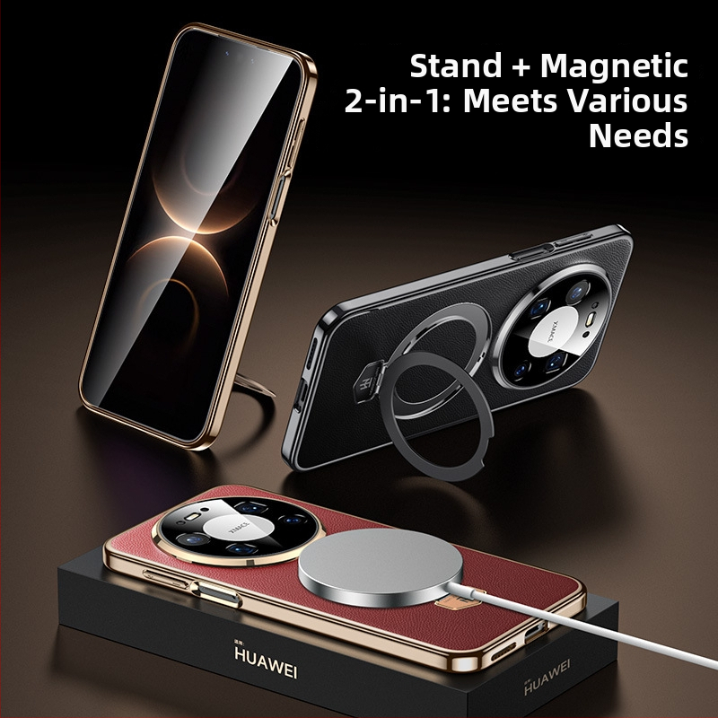 Ochranný obal Huawei Mate80 s Maituo magnetickým oporným mechanizmom, 2-v-1 mäkký okraj a tvrdý zadný panel z akrylu, elektroplátovaný povrch, proti pádu