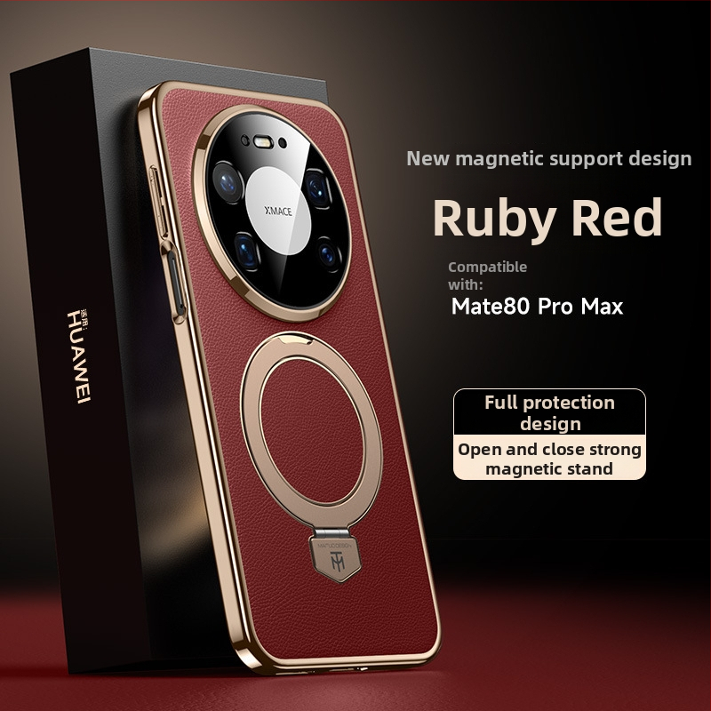 Ochranný obal Huawei Mate80 s Maituo magnetickým oporným mechanizmom, 2-v-1 mäkký okraj a tvrdý zadný panel z akrylu, elektroplátovaný povrch, proti pádu