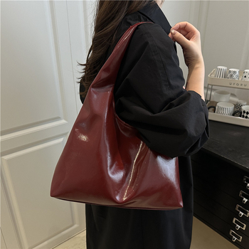 PU tote torba za žene, gradski stil, zatvaranje na zip, podstava od poliestera, horizontalni kvadratan oblik, džep za dokumente, jesen 2025