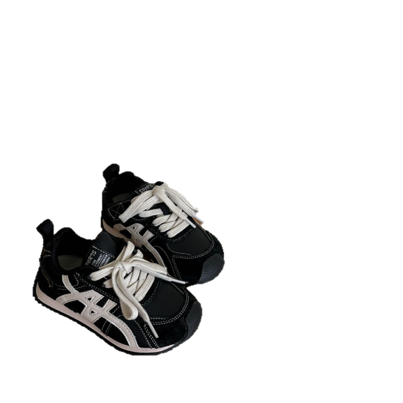 Dječje udobne tenisice za trčanje s Velcro zatvaračem, gornji dio od prave kože, gumena potplata, mrežasta podstava, jesenski model, za djecu 4-12 godina