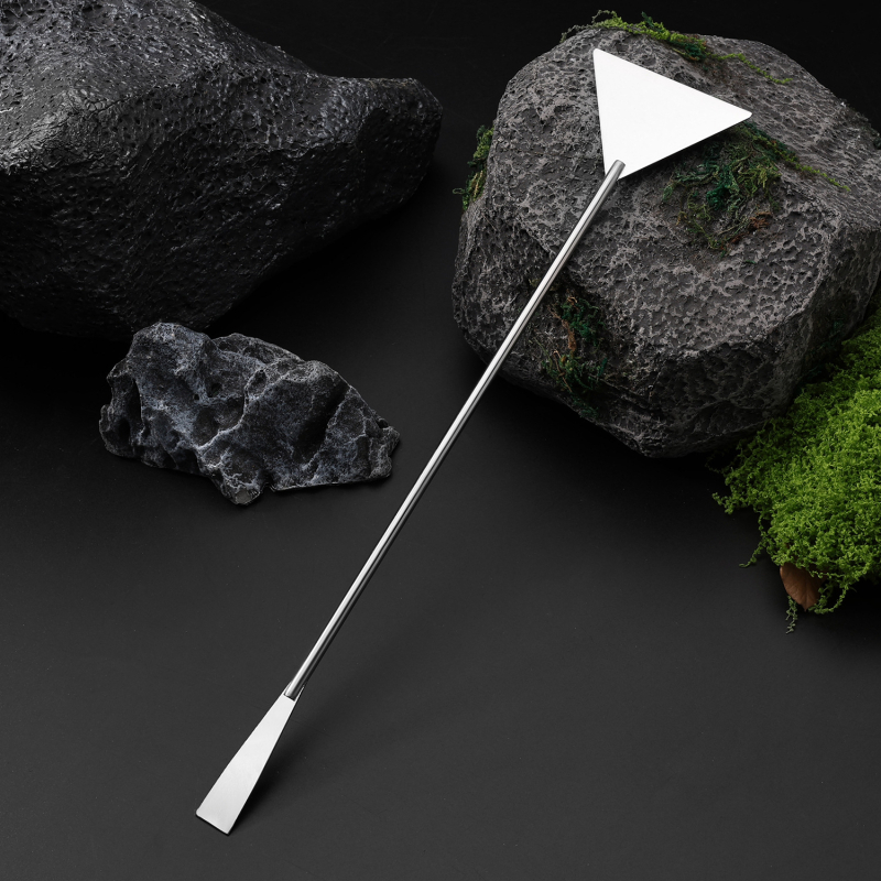 Öt részes rozsdamentes acél akvárium eszköz készlet: növényolló, erős szorító, sík homokkaparó és algakaparó — modell 00-263