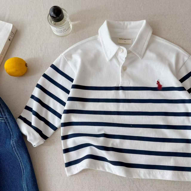 Gyerekeknek szóló polo ing gallérral, koreai stílus, corduroy anyag, ujj nélküli