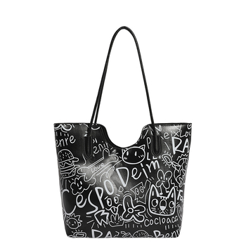 Tote torba s urbanim jednostavnim stilom, PU materijal, vodoravni kvadratni oblik, zatvarač, podstava od poliestera