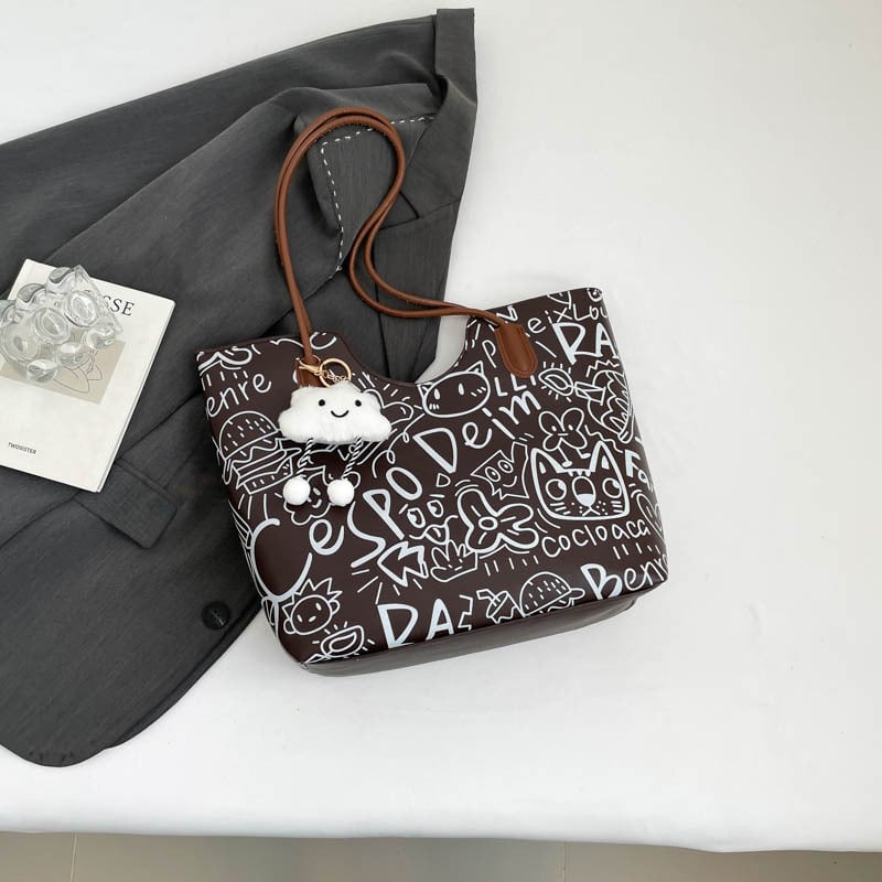 Tote torba s urbanim jednostavnim stilom, PU materijal, vodoravni kvadratni oblik, zatvarač, podstava od poliestera