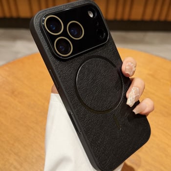 Pouzdro na iPhone 17 Pro Max – minimalistické ochranné puzdro, syntetická koža, ražba povrchu, proti pádu