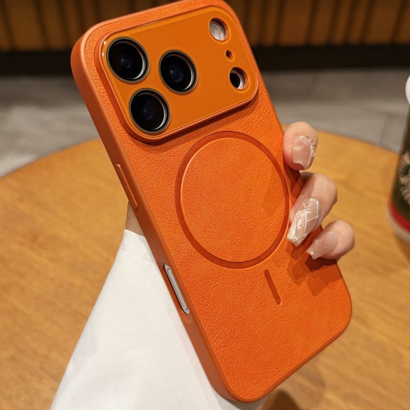 Pouzdro na iPhone 17 Pro Max – minimalistické ochranné puzdro, syntetická koža, ražba povrchu, proti pádu