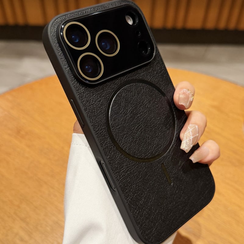 Pouzdro na iPhone 17 Pro Max – minimalistické ochranné puzdro, syntetická koža, ražba povrchu, proti pádu