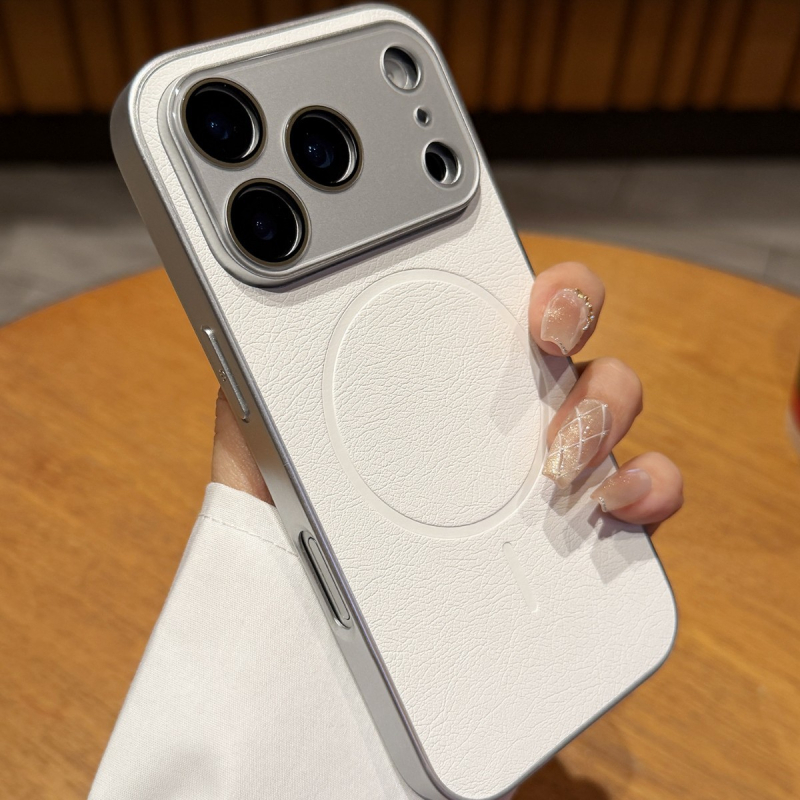 Pouzdro na iPhone 17 Pro Max – minimalistické ochranné puzdro, syntetická koža, ražba povrchu, proti pádu