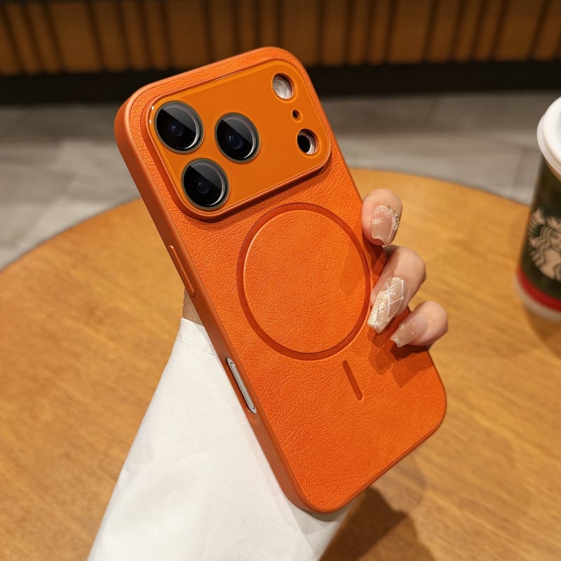 Pouzdro na iPhone 17 Pro Max – minimalistické ochranné puzdro, syntetická koža, ražba povrchu, proti pádu