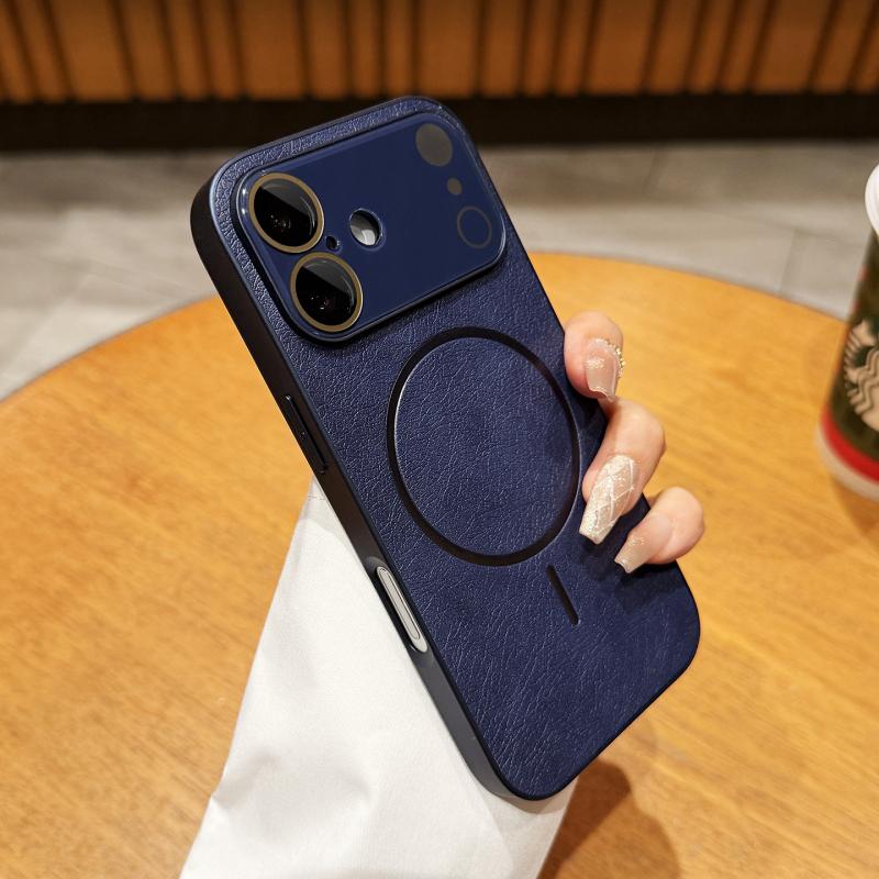 Pouzdro na iPhone 17 Pro Max – minimalistické ochranné puzdro, syntetická koža, ražba povrchu, proti pádu