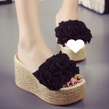 Ženske ljetne sandale s platformom – korejskog stila, EVA gornji dio, gumeni potplat, protuklizne, debljina potplata 11 cm i više