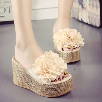 Ženske ljetne sandale s platformom – korejskog stila, EVA gornji dio, gumeni potplat, protuklizne, debljina potplata 11 cm i više
