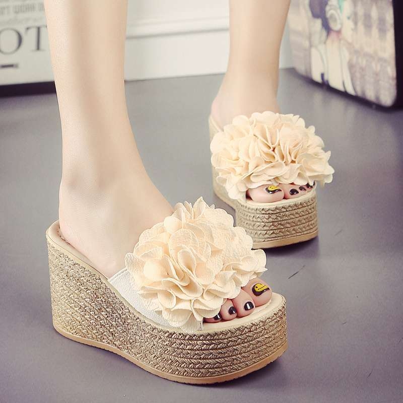 Ženske ljetne sandale s platformom – korejskog stila, EVA gornji dio, gumeni potplat, protuklizne, debljina potplata 11 cm i više