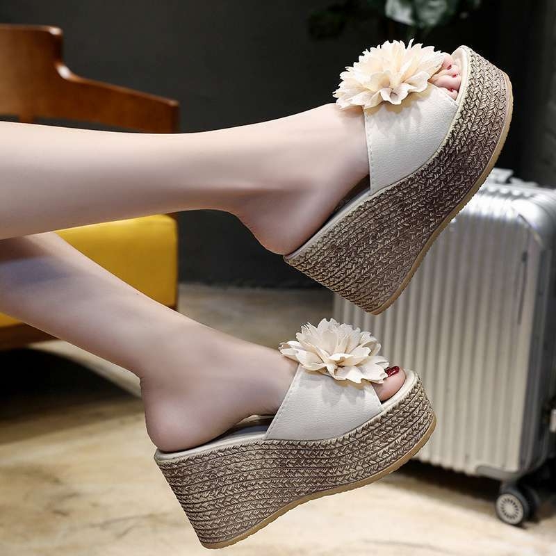 Ženske ljetne sandale s platformom – korejskog stila, EVA gornji dio, gumeni potplat, protuklizne, debljina potplata 11 cm i više