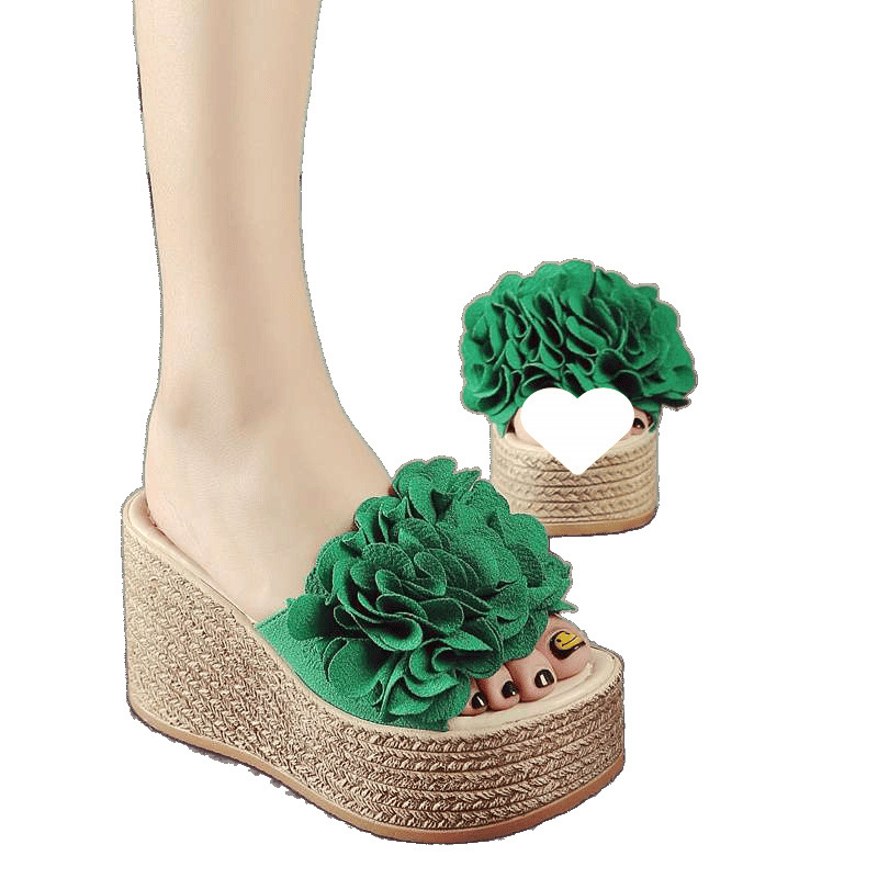 Ženske ljetne sandale s platformom – korejskog stila, EVA gornji dio, gumeni potplat, protuklizne, debljina potplata 11 cm i više