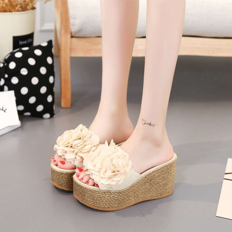 Ženske ljetne sandale s platformom – korejskog stila, EVA gornji dio, gumeni potplat, protuklizne, debljina potplata 11 cm i više