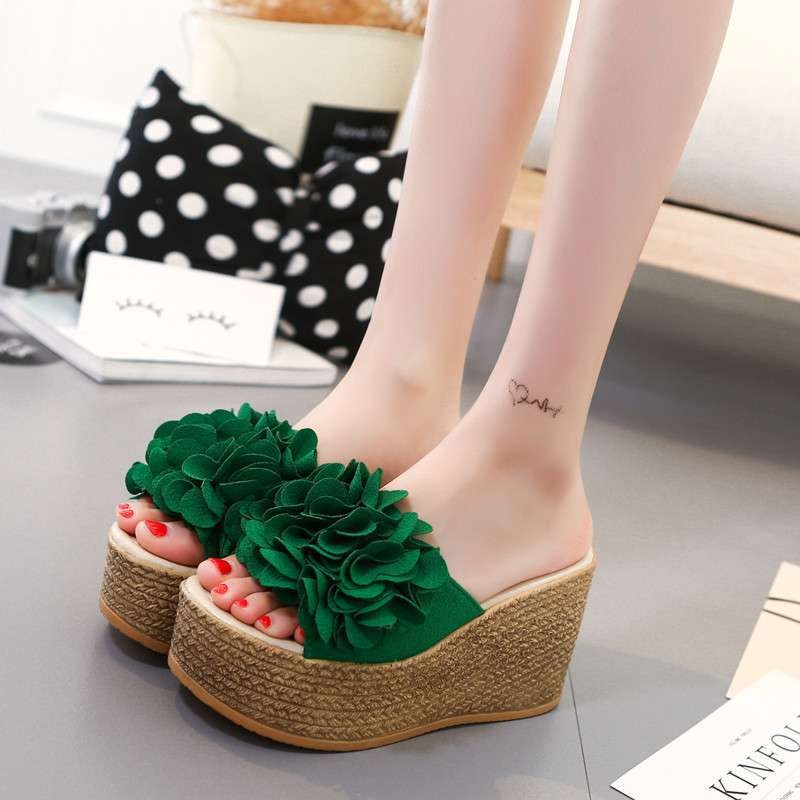Ženske ljetne sandale s platformom – korejskog stila, EVA gornji dio, gumeni potplat, protuklizne, debljina potplata 11 cm i više