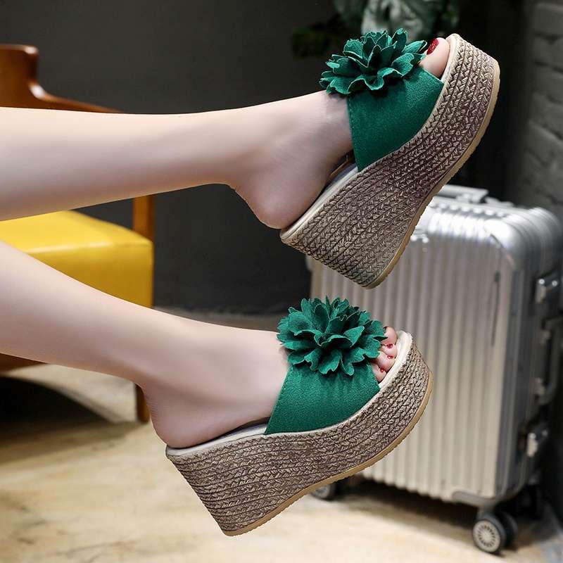 Ženske ljetne sandale s platformom – korejskog stila, EVA gornji dio, gumeni potplat, protuklizne, debljina potplata 11 cm i više