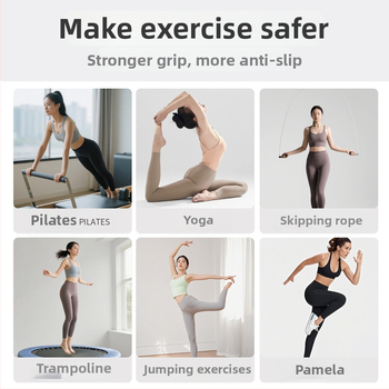 Йога чорапи с пет пръсти, противоскользящи, антибактериални, попиващи пот, 95% памук