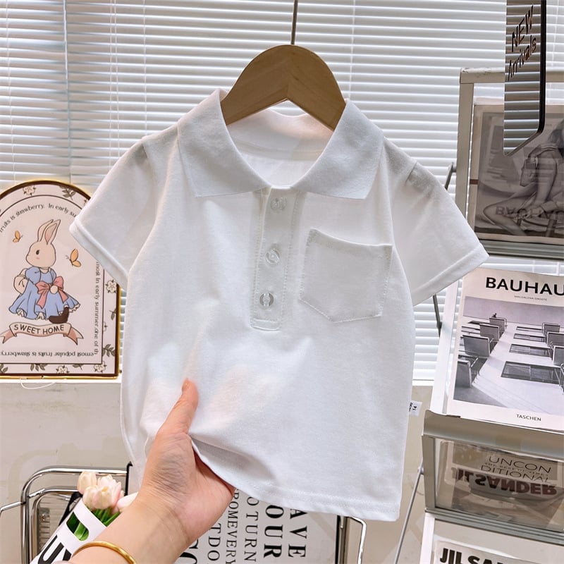Dječje pamučno polo majica, unisex, ljetni komad, jednobojni uzorak, za djecu od 8 godina