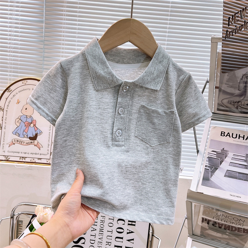 Dječje pamučno polo majica, unisex, ljetni komad, jednobojni uzorak, za djecu od 8 godina