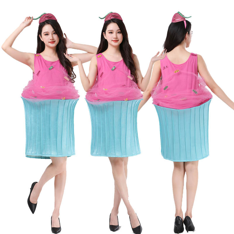 Kostim za cosplay za žene – kapuljačasta haljina s temom Halloween Food Ice Cream, poliester 80–90% materijal, Joy meikeshi, za igre/animacije