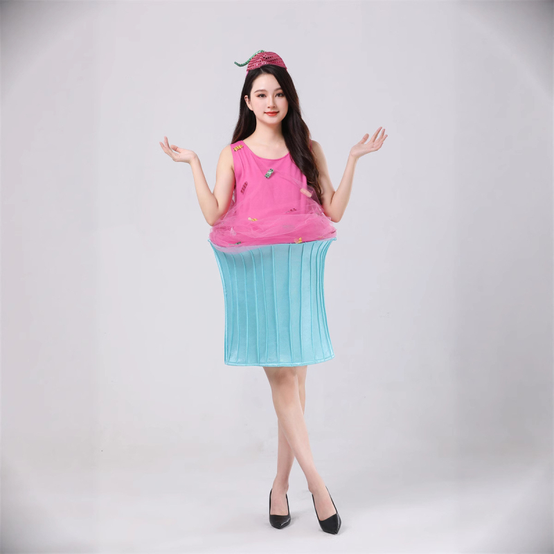 Kostim za cosplay za žene – kapuljačasta haljina s temom Halloween Food Ice Cream, poliester 80–90% materijal, Joy meikeshi, za igre/animacije