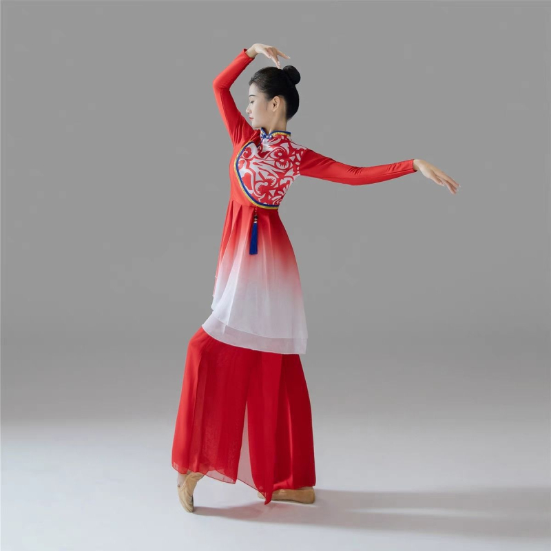 Uniszex etnikus táncruha Chenille-anyagból – fan-tánc a színpadon, 2025 tavasz, Termékszám a1009516701