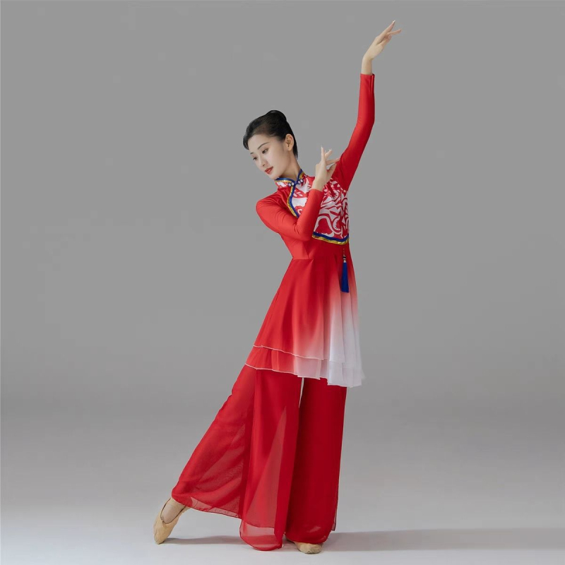 Uniszex etnikus táncruha Chenille-anyagból – fan-tánc a színpadon, 2025 tavasz, Termékszám a1009516701