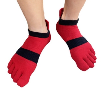 Мъжки чорапи с пет пръста, дебели, къси глезени, 90–95% памук, абсорбират пот, цветово съчетани