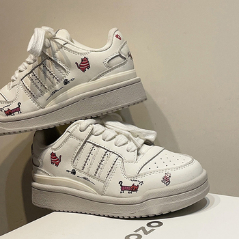 Dječje sportske tenisice za svakodnevnu upotrebu s karikaturnim uzorkom, gornji dio od mikrovlakana, gumeni potplat, unisex, prednje vezivanje