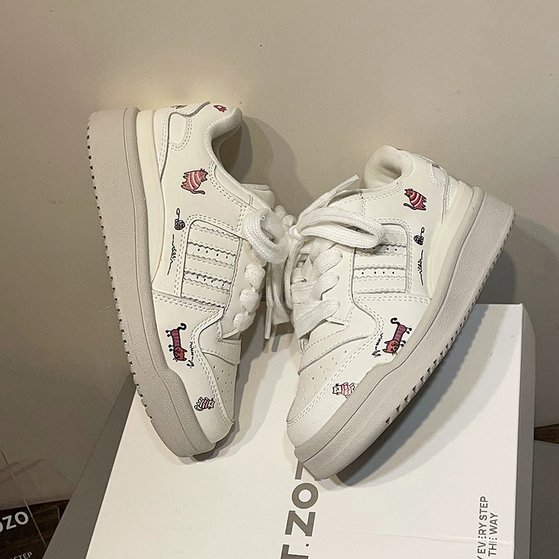 Dječje sportske tenisice za svakodnevnu upotrebu s karikaturnim uzorkom, gornji dio od mikrovlakana, gumeni potplat, unisex, prednje vezivanje