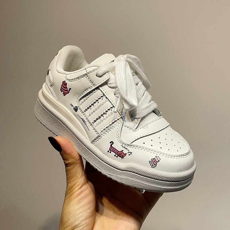 Dječje sportske tenisice za svakodnevnu upotrebu s karikaturnim uzorkom, gornji dio od mikrovlakana, gumeni potplat, unisex, prednje vezivanje