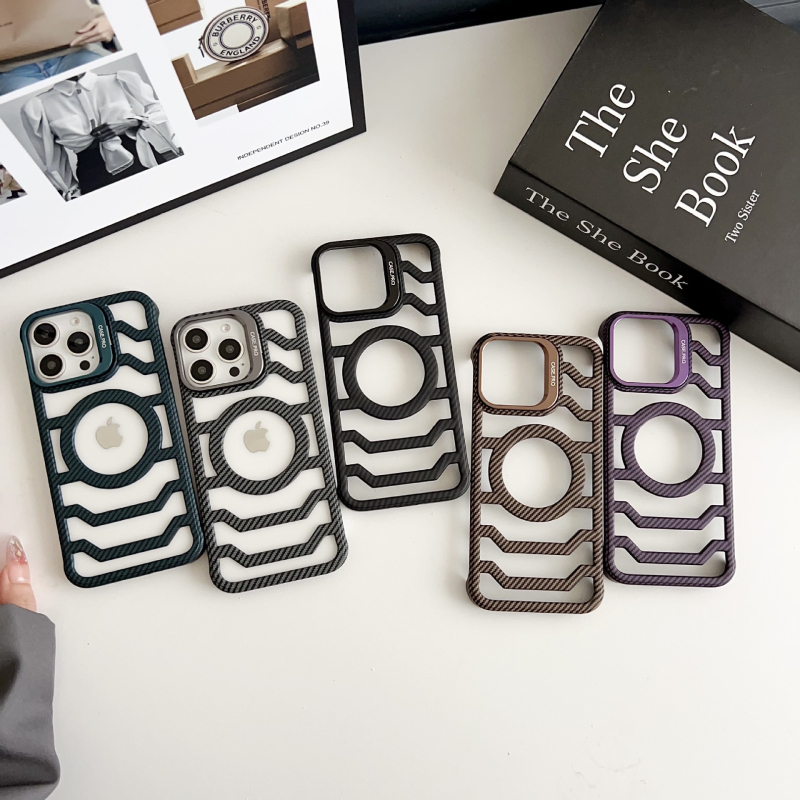 Maska od karbonskih vlakana za iPhone 17 Pro Max, magnetsko pričvršćivanje, odvod topline i postolje – bez okvira