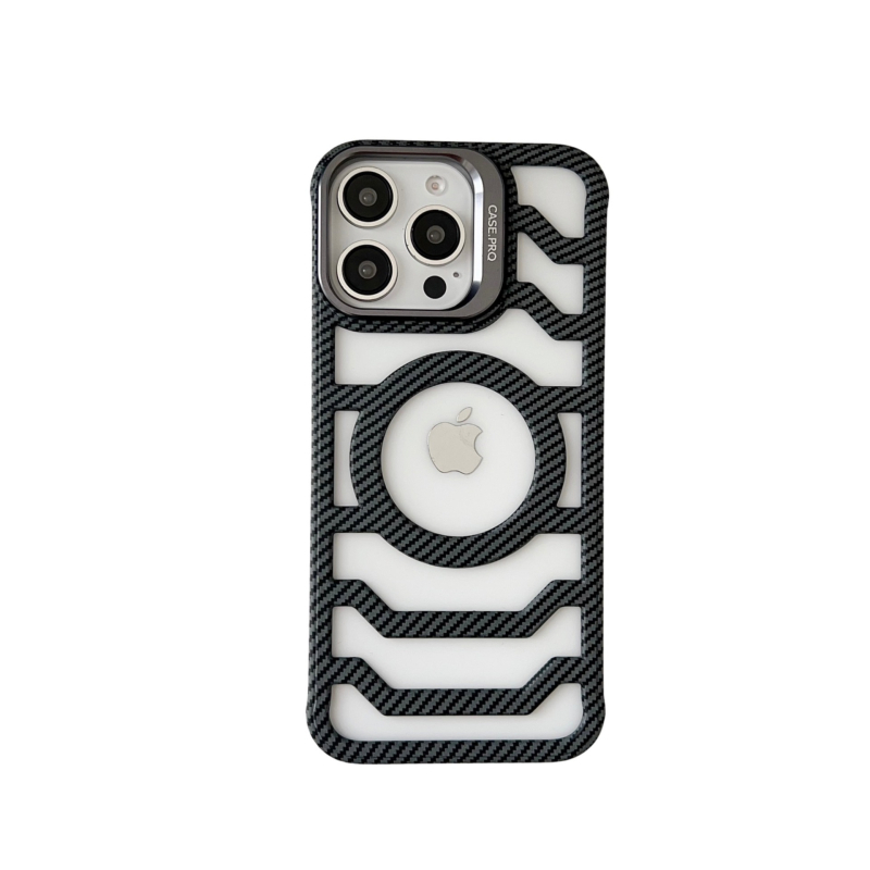 Maska od karbonskih vlakana za iPhone 17 Pro Max, magnetsko pričvršćivanje, odvod topline i postolje – bez okvira